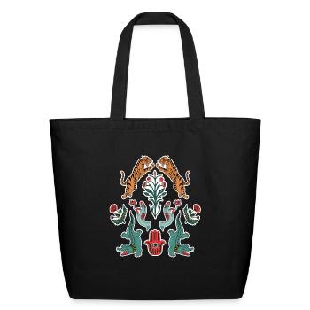 Inspiration indienne - Sac fourre-tout en coton naturel - noir - Devant