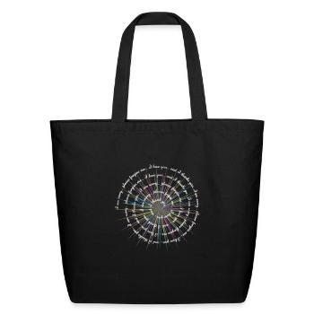 Hooponopono Inspiration de prière - Sac fourre-tout en coton naturel - noir - Devant
