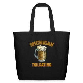 Michigan Tailgating - Eco-Friendly Cotton Tote - black - Front