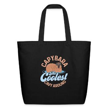 Capybara The Coolest Cavy Around Capibara Owner Ma - Eco-Friendly Cotton Tote - black - Front