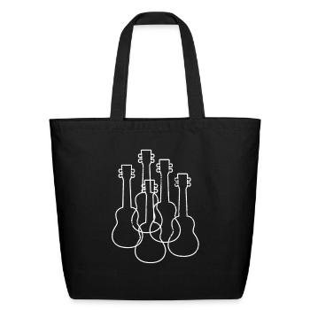 Ukuleles Drawing Ukulele Player - Eco-Friendly Cotton Tote - black - Front