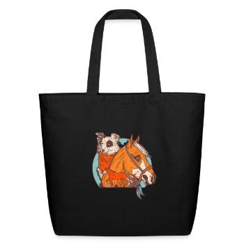 Funny Horse Design - Eco-Friendly Cotton Tote - black - Front