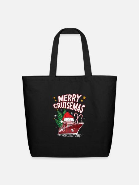 Cruise ShipT ShirtMerry Cruisemas Funny Cruise Shi - Eco-Friendly Cotton Tote - black