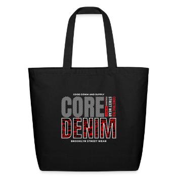 Core denim - Eco-Friendly Cotton Tote - black - Front