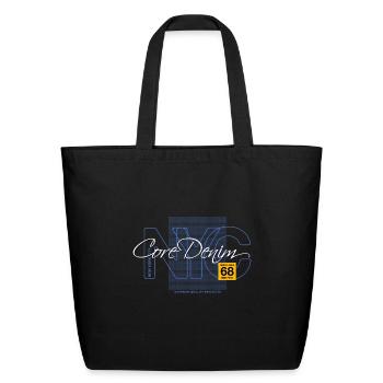 Core denim, nyc - Eco-Friendly Cotton Tote - black - Front