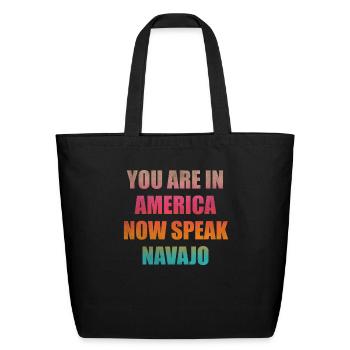 You are in America now speak - Eco-Friendly Cotton Tote - black - Front