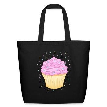 Tasty Cupcake And Sprinkles - Eco-Friendly Cotton Tote - black - Front