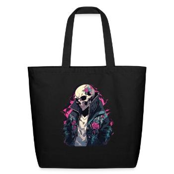 Totenkopf Skull Skulls Skull Skeleton - Eco-Friendly Cotton Tote - black - Front