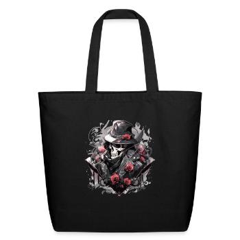 Totenkopf Skull Skulls Skull Skeleton - Eco-Friendly Cotton Tote - black - Front