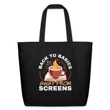 Digital Detox Mobile Phone Fasting Go Offline - Eco-Friendly Cotton Tote - black - Front