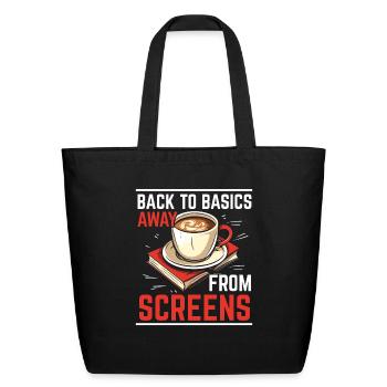 Digital Detox Mobile Phone Fasting Go Offline - Eco-Friendly Cotton Tote - black - Front