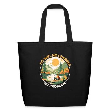 Digital Detox Mobile Phone Fasting Go Offline - Eco-Friendly Cotton Tote - black - Front