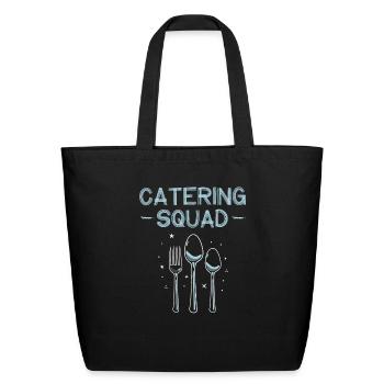 Catering Service Caterer Food Chef Waiter - Eco-Friendly Cotton Tote - black - Front
