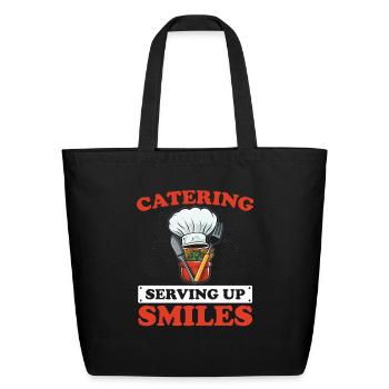 Catering Service Caterer Food Chef Waiter - Eco-Friendly Cotton Tote - black - Front