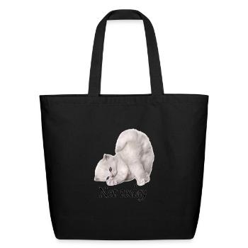 Lazy cat ,Cute cat , funny cat ,cat miaw lover - Eco-Friendly Cotton Tote - black - Front