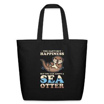 Sea Otter Lover Pun Funny - Eco-Friendly Cotton Tote - black - Front