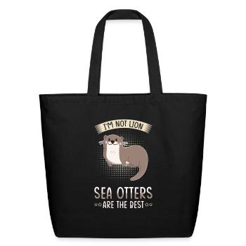 Sea Otter Lover Pun Funny - Eco-Friendly Cotton Tote - black - Front