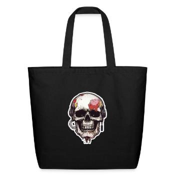 Skulls Skull Totenschädel Skull Bones - Eco-Friendly Cotton Tote - black - Front