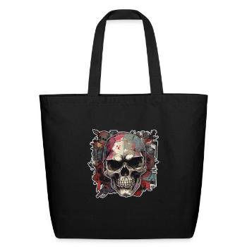 Skulls Skull Totenschädel Skull Bones - Eco-Friendly Cotton Tote - black - Front