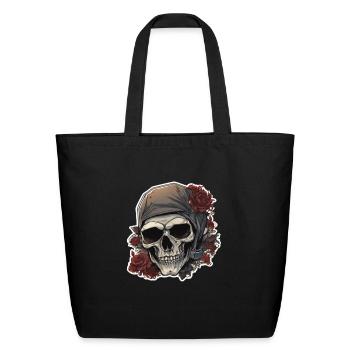 Skulls Skull Totenschädel Skull Bones - Eco-Friendly Cotton Tote - black - Front