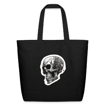 Skulls Skull Totenschädel Skull Bones - Eco-Friendly Cotton Tote - black - Front