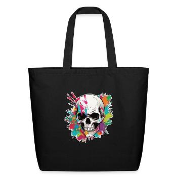 Skulls Skull Totenschädel Skull Bones - Eco-Friendly Cotton Tote - black - Front