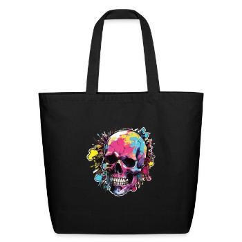 Skulls Skull Totenschädel Skull Bones - Eco-Friendly Cotton Tote - black - Front