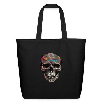 Skulls Skull Totenschädel Skull Bones - Eco-Friendly Cotton Tote - black - Front
