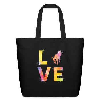 Horse Love - Eco-Friendly Cotton Tote - black - Front