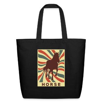 Horse Retro Vintage - Eco-Friendly Cotton Tote - black - Front
