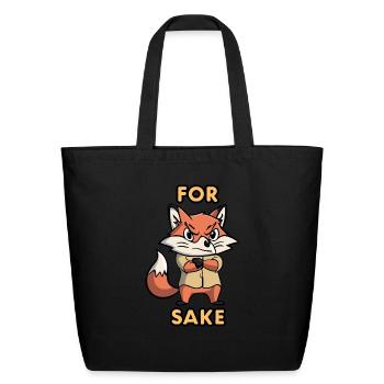 Animal Lover For Sake Play on Words Humorous Stat - Eco-Friendly Cotton Tote - black - Front