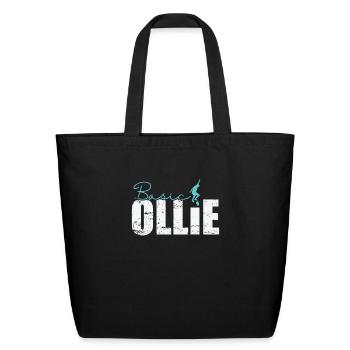 Basic Ollie Skateboard - Eco-Friendly Cotton Tote - black - Front