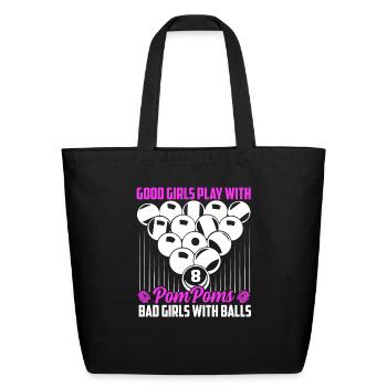 Good Girls Play With PomPoms Billard Snooker Billi - Eco-Friendly Cotton Tote - black - Front