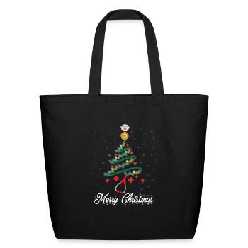 Merry Christmas Stethoscope Nurse Christmas Tree - Eco-Friendly Cotton Tote - black - Front