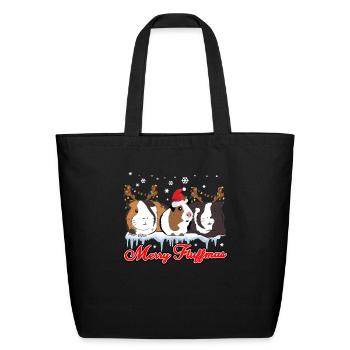 Fluffmas Cavy Clothes Stuff Christmas Guinea Pig - Eco-Friendly Cotton Tote - black - Front