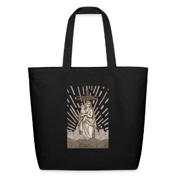 Star of the Sea Stella Maris Art - Eco-Friendly Cotton Tote - black - Front