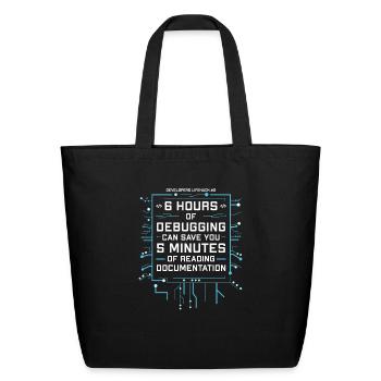 Developer Life Hack - Coding Jokes Funny Developer - Eco-Friendly Cotton Tote - black - Front