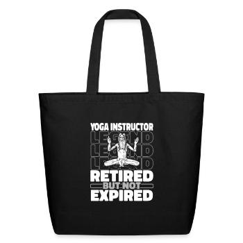 Yoga Instructor Retired - Eco-Friendly Cotton Tote - black - Front