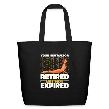 Yoga Instructor Retiree - Eco-Friendly Cotton Tote - black - Front