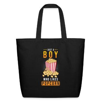 Popcorn Lover Gift Funny Popcorn - Eco-Friendly Cotton Tote - black - Front