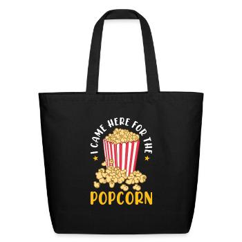 Popcorn Lover Gift Funny Popcorn - Eco-Friendly Cotton Tote - black - Front