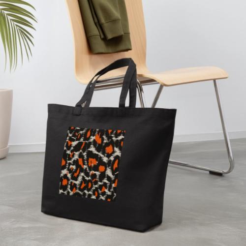 orange and black shaded leopard pattern - Eco-Friendly Cotton Tote