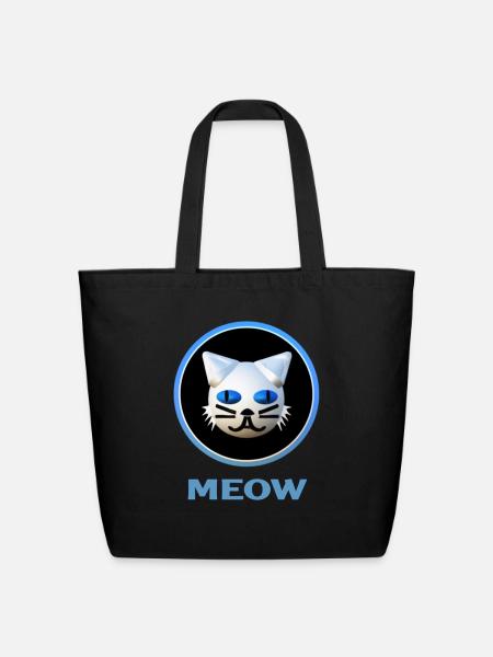 Cat mustache - Eco-Friendly Cotton Tote - black
