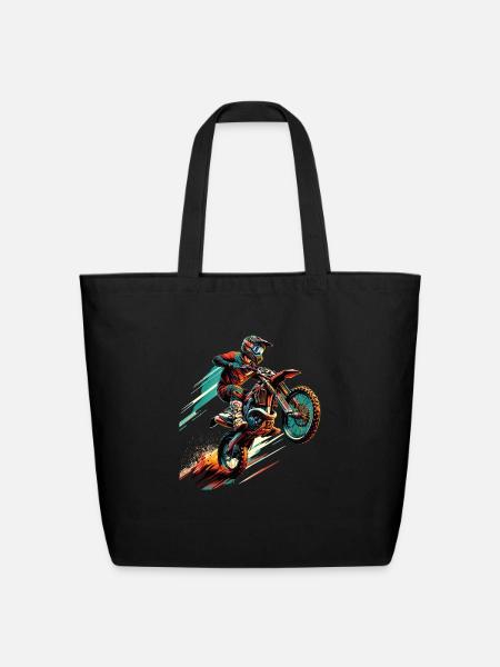 Motocross Motorcycle Motocross Driver Motocross - Eco-Friendly Cotton Tote - black