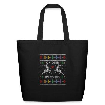 Queer ugly Christmas sweater - Eco-Friendly Cotton Tote - black - Front