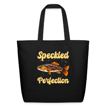 Speckled Trout Fish Fisher Fisherman Fishing - Eco-Friendly Cotton Tote - black - Front