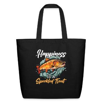 Speckled Trout Fish Fisher Fisherman Fishing - Eco-Friendly Cotton Tote - black - Front
