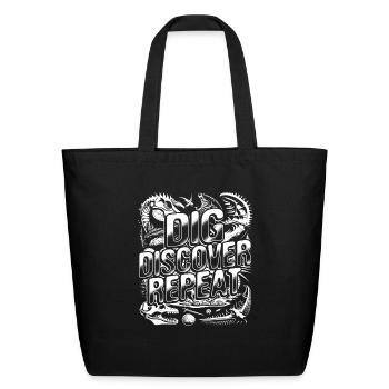 Fossil Hunter Enthusiast Paleontologists Prehistor - Eco-Friendly Cotton Tote - black - Front