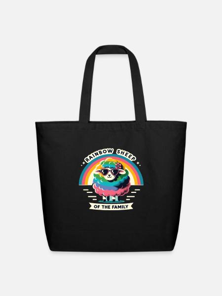 Rainbow Sheep Of The Family Pride Gay Pride LGBT - Eco-Friendly Cotton Tote - black