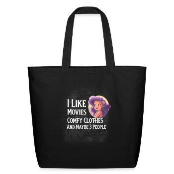I Like Movies Comfy Clothes And Maybe 3 People - Eco-Friendly Cotton Tote - black - Front